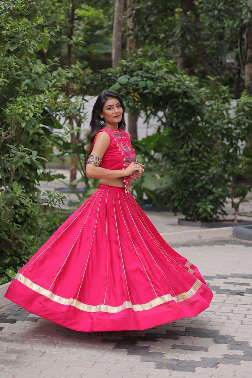 Roman With Attractive Gota Patti Lace Lehenga Choli