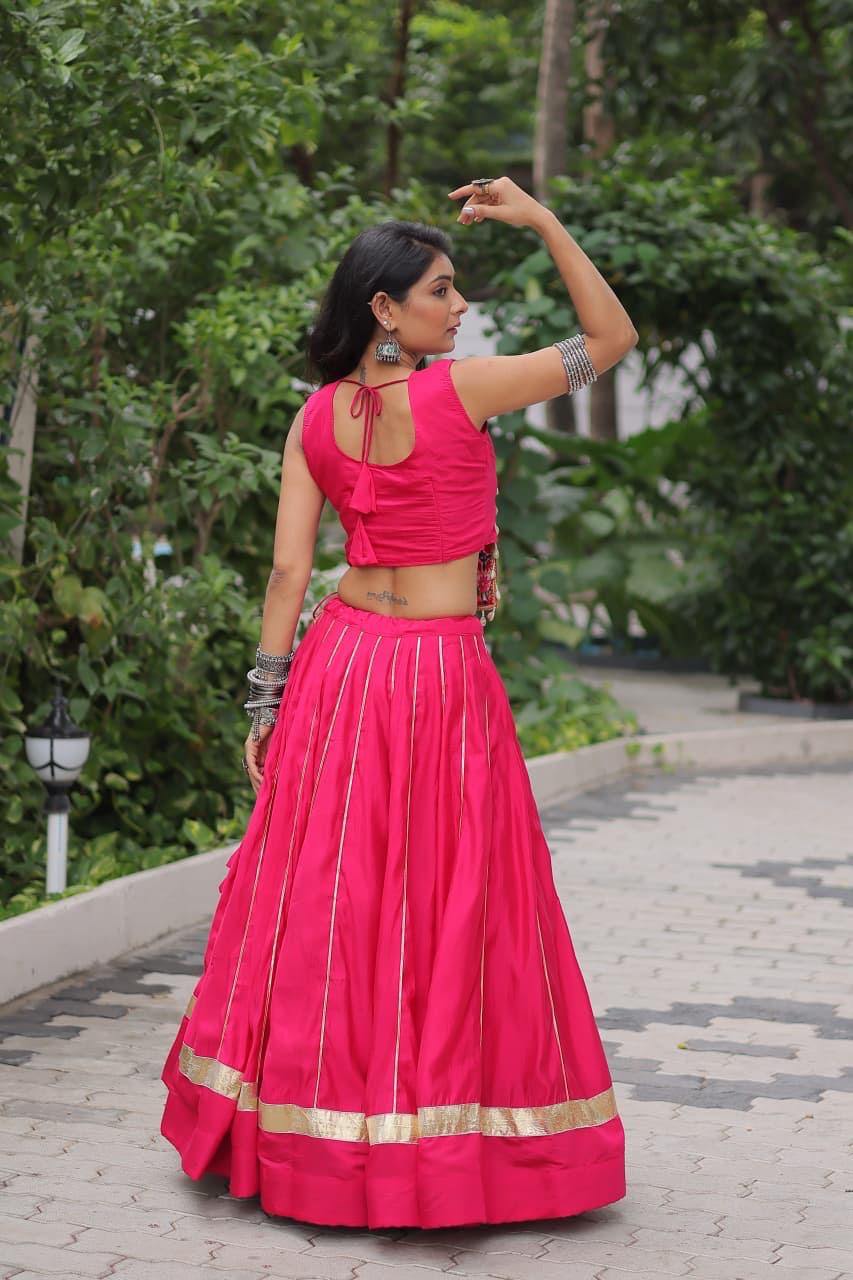 Roman With Attractive Gota Patti Lace Lehenga Choli