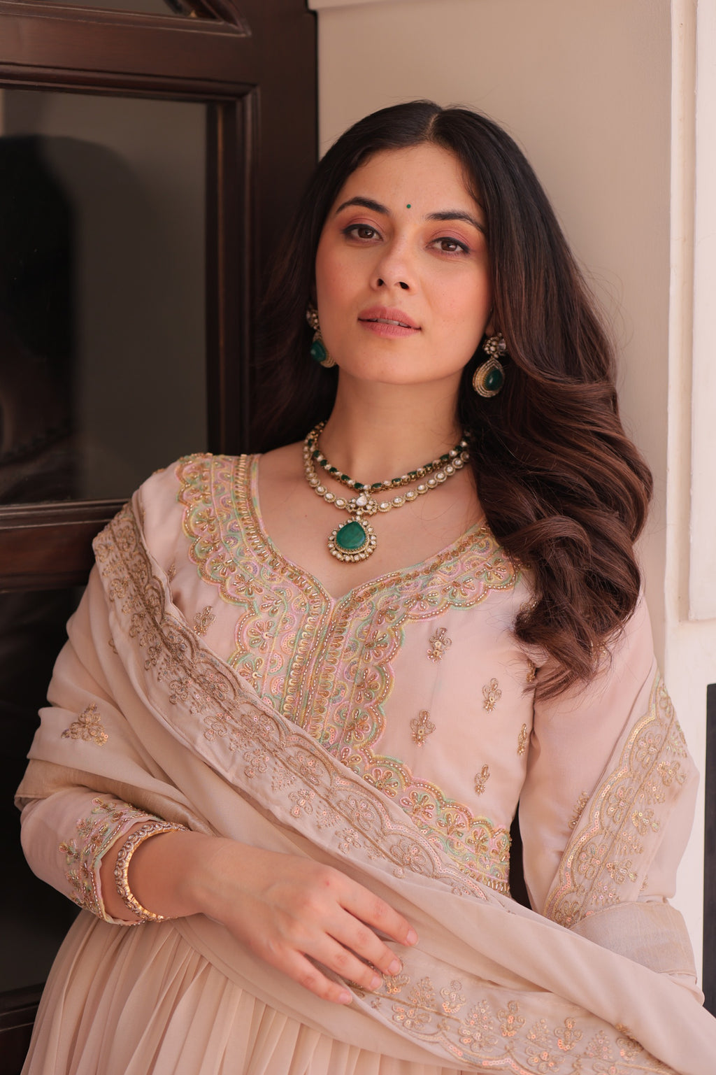 Floral Embroidery Anarkali Set
