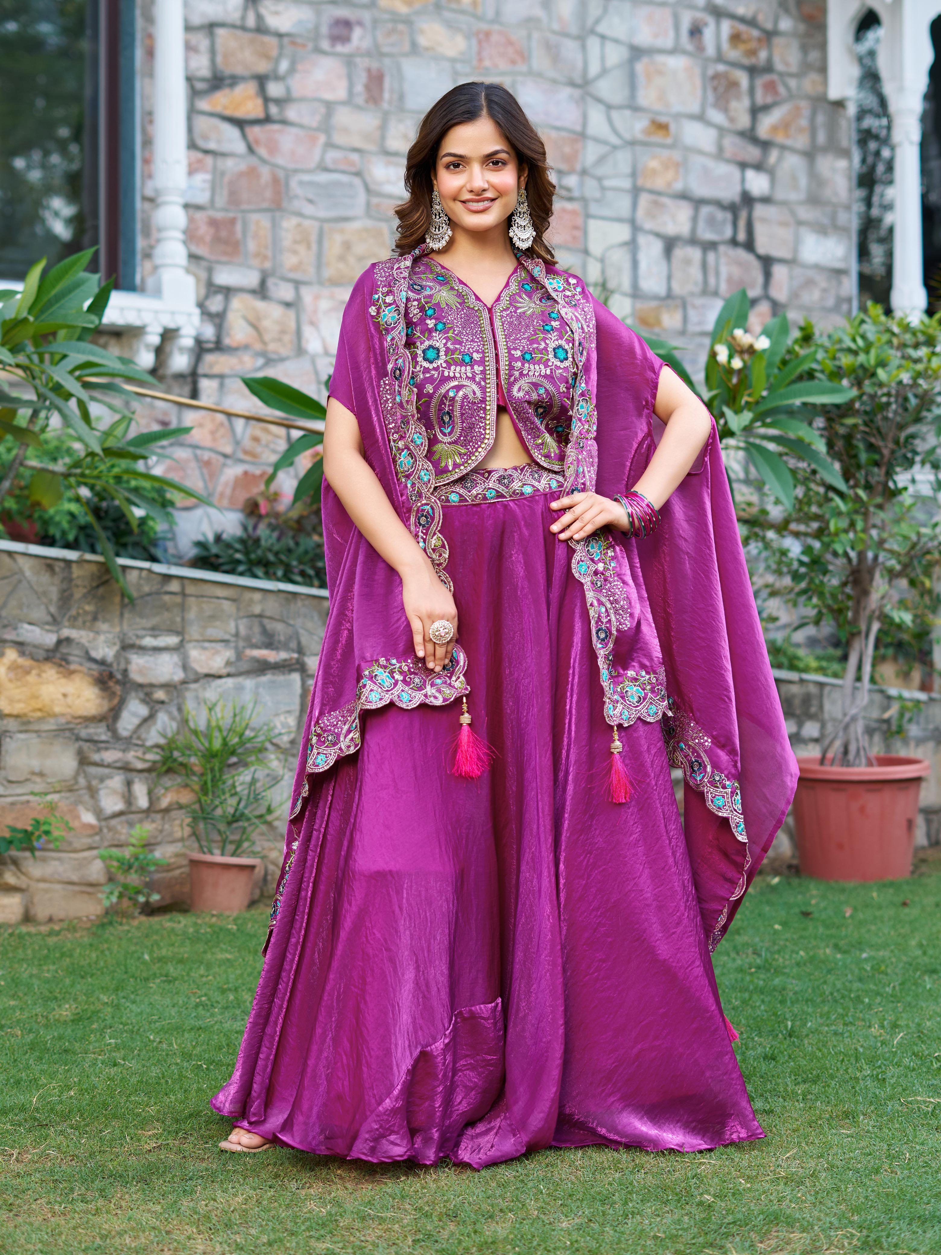 Embellished Stitched Lehenga with Jacket