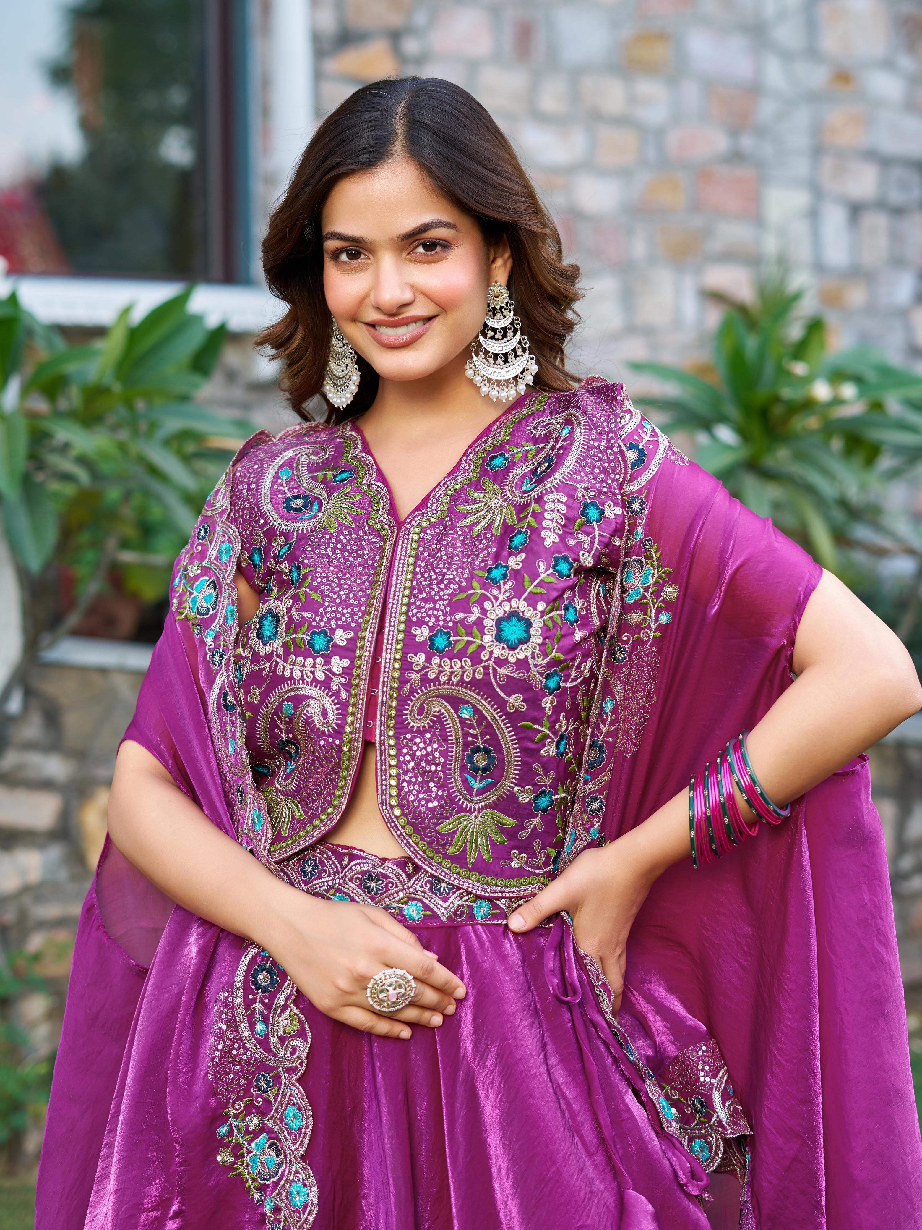 Embellished Stitched Lehenga with Jacket
