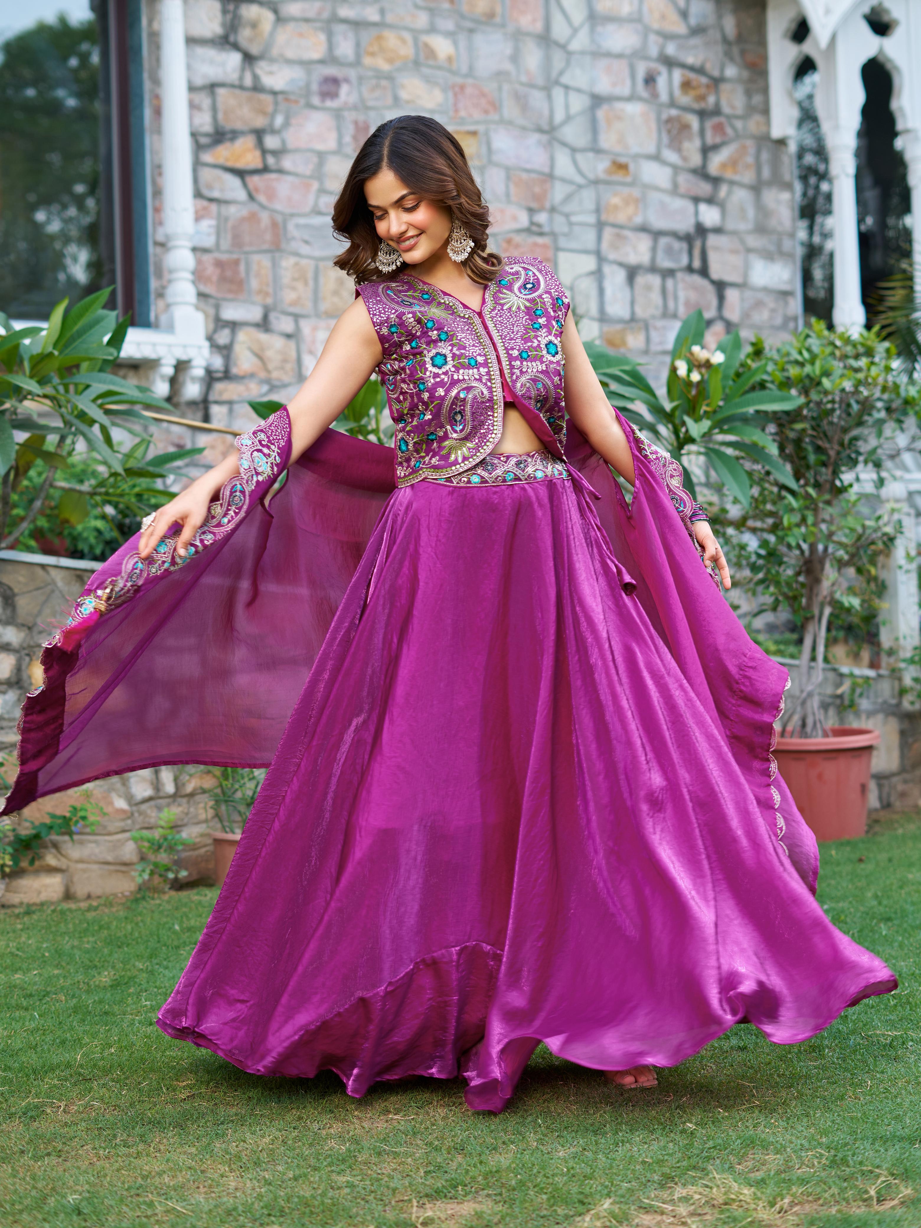 Embellished Stitched Lehenga with Jacket