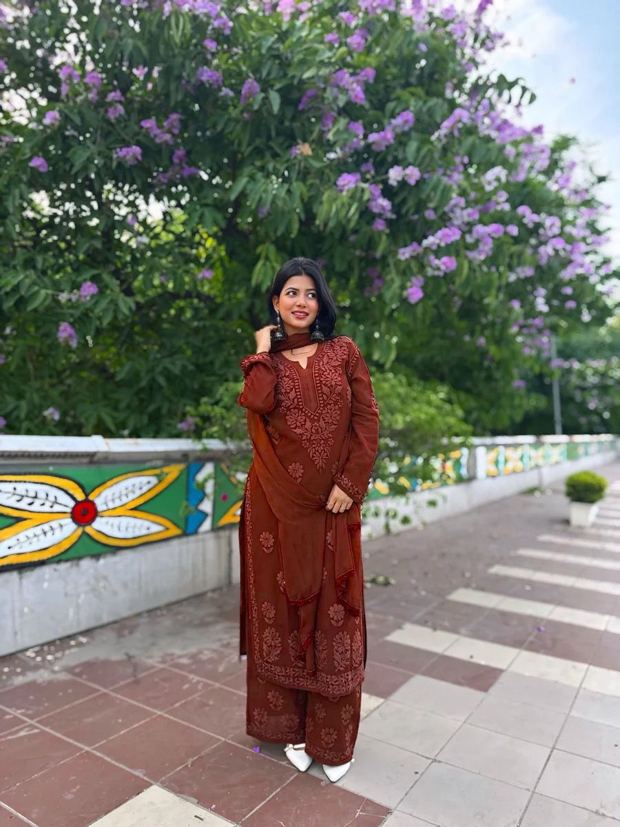Georgette Embroidery Work Salwal Suit