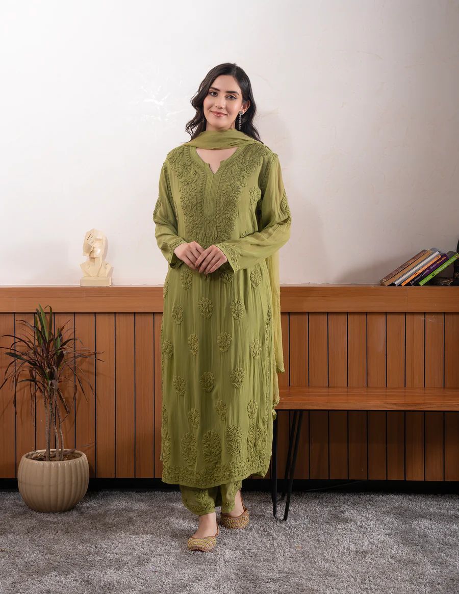 Georgette Embroidery Work Salwal Suit