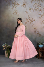 Blush Pink Embroidered Anarkali Gown