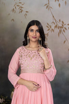 Blush Pink Embroidered Anarkali Gown
