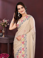 Floral Embroidered Georgette Saree