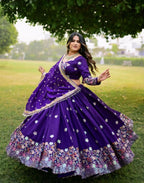 Festive Chinon Embroidered Lehenga Choli