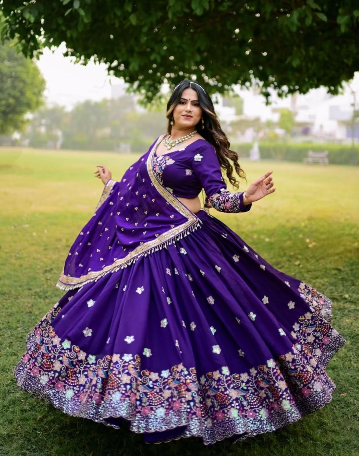 Festive Chinon Embroidered Lehenga Choli