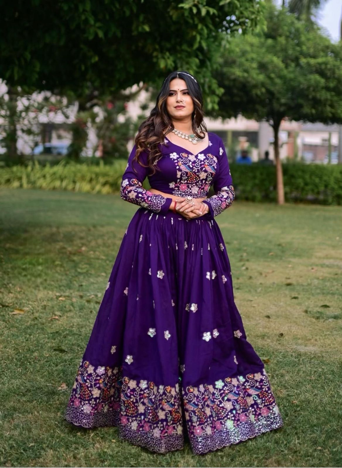 Festive Chinon Embroidered Lehenga Choli