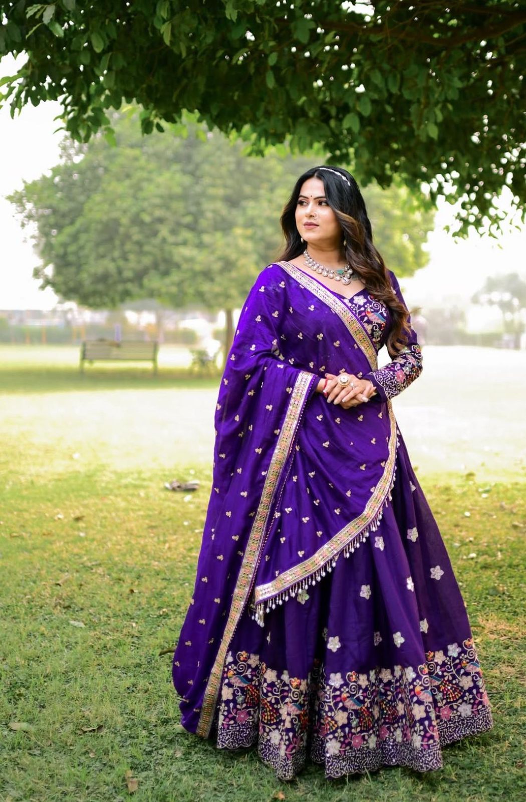 Festive Chinon Embroidered Lehenga Choli