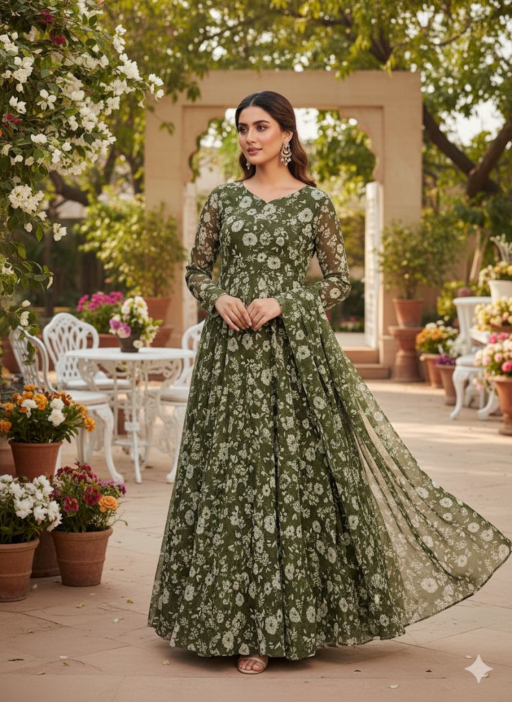 Fox Georgette Anarkali Suit Set