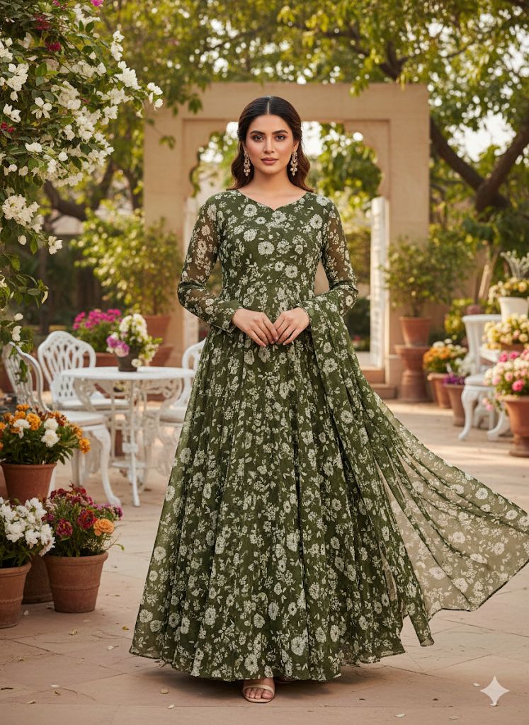 Fox Georgette Anarkali Suit Set