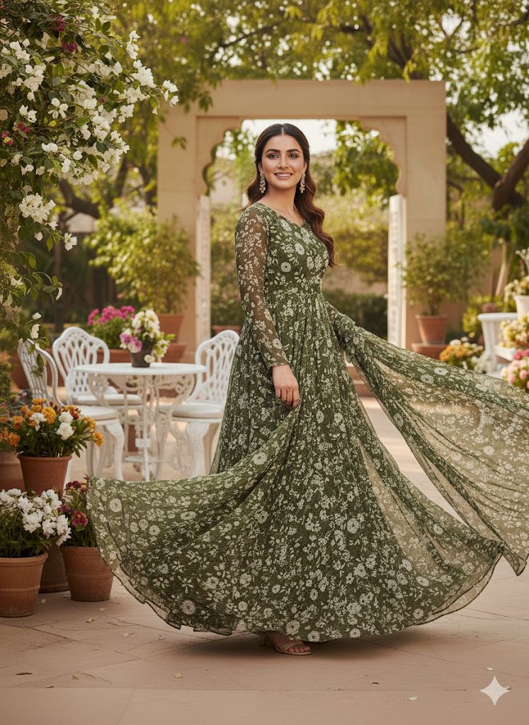 Fox Georgette Anarkali Suit Set