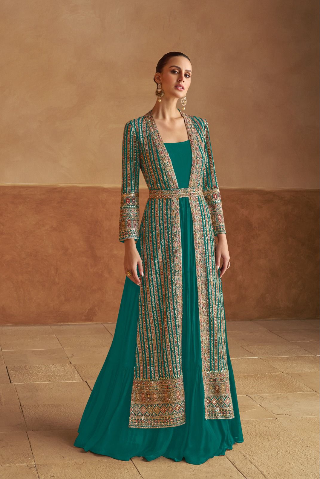 Handwork Georgette Gown with Jacket