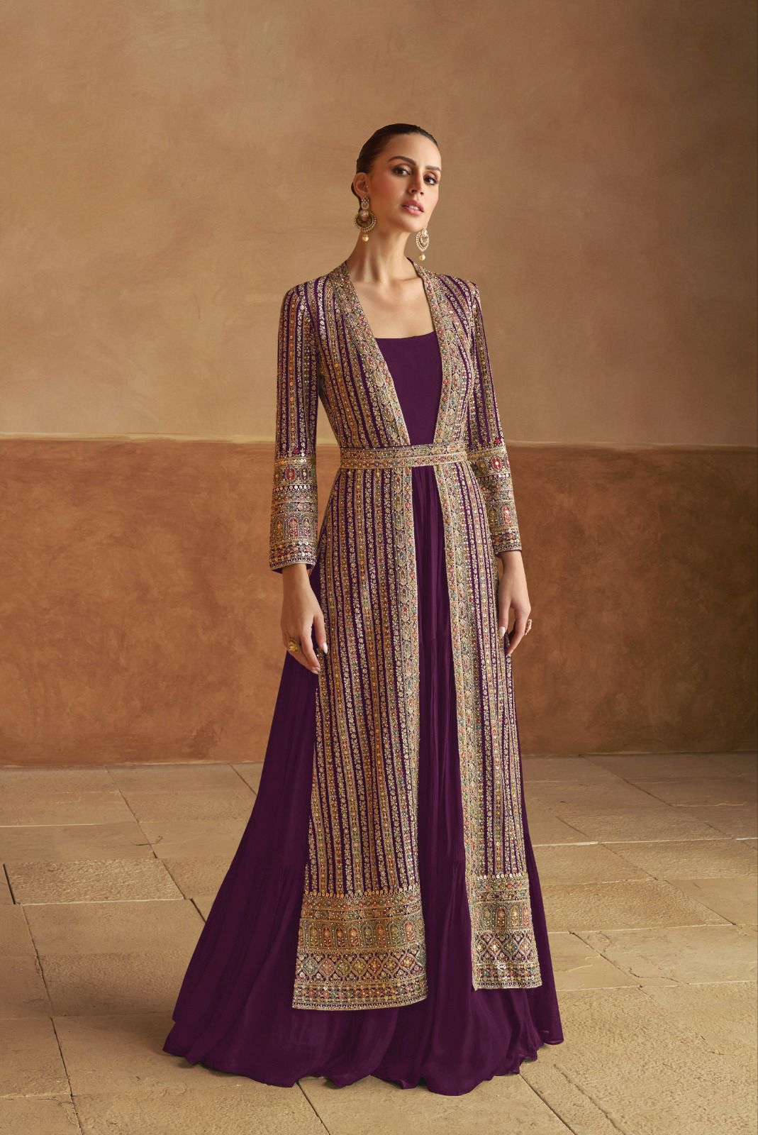 Handwork Georgette Gown with Jacket