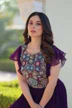 Women's Faux Blooming Embroidered Gown