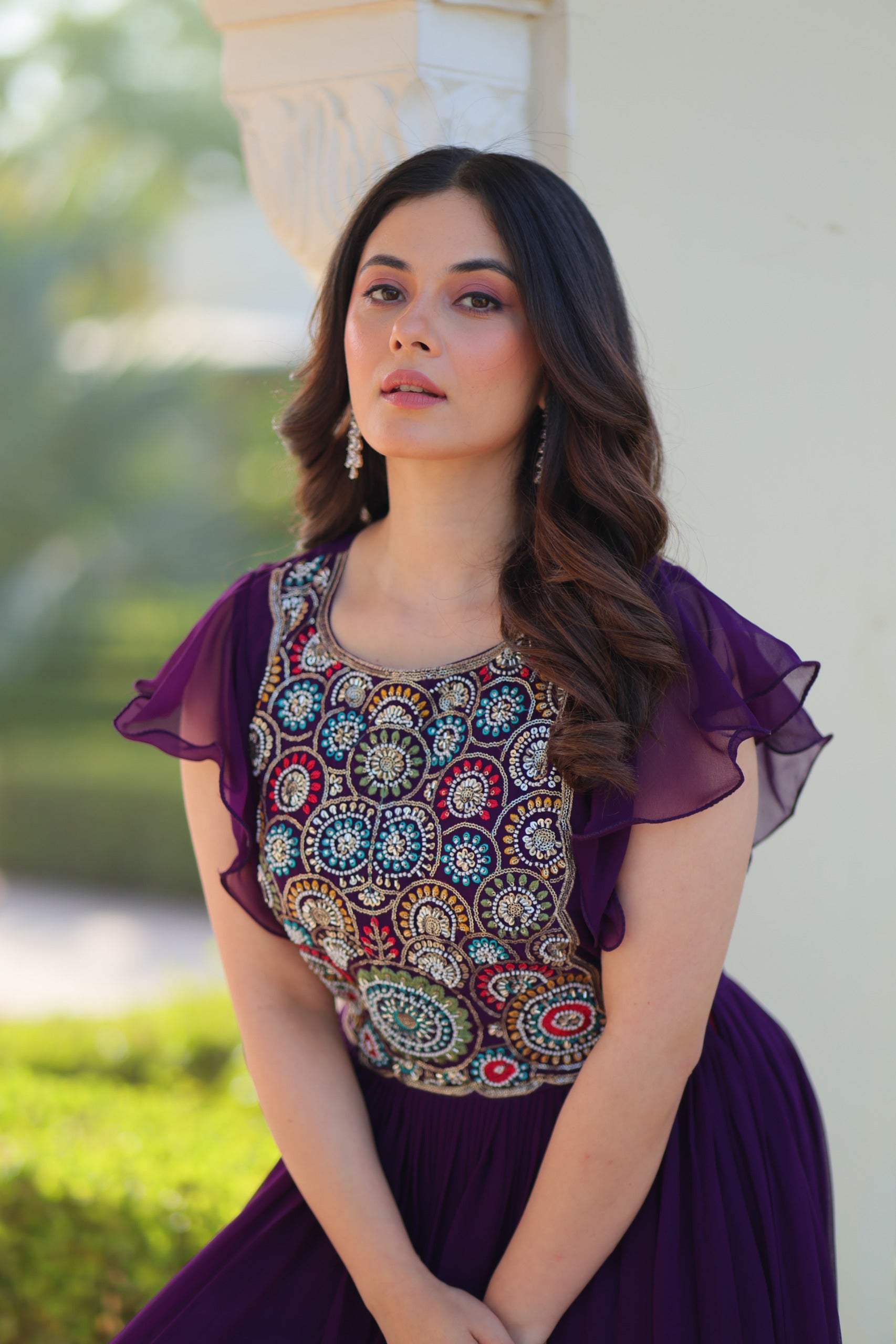 Women's Faux Blooming Embroidered Gown