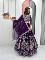 Heavy Fox Georgette Embroidered Lehenga Choli Set with Dupatta