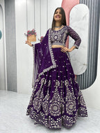 Heavy Fox Georgette Embroidered Lehenga Choli Set with Dupatta