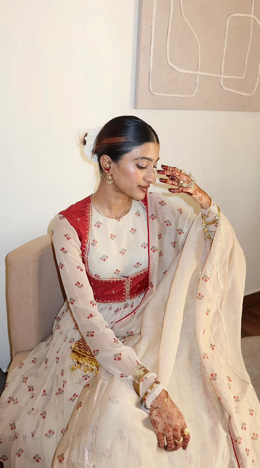 Elegant Faux Georgette Gown with Chinon Koti & Printed Dupatta