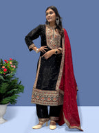 Heavy Frendy Silk Top with Pent & Chinon Silk Dupatta Set