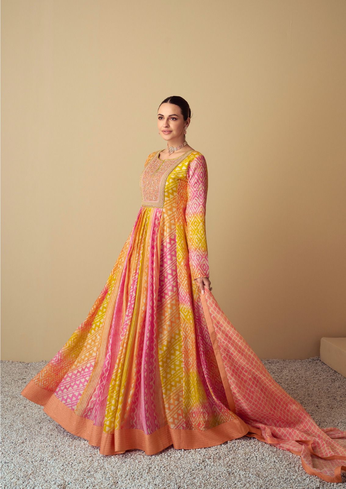 Premium Muslin Digital Print Suit with Tabi Silk Dupatta