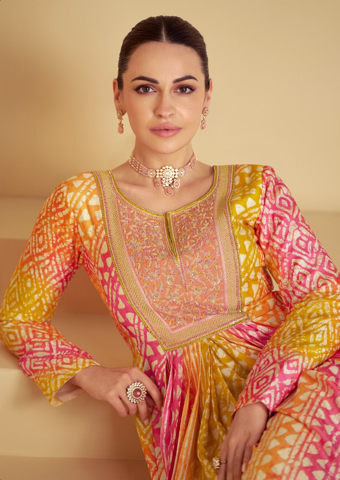 Premium Muslin Digital Print Suit with Tabi Silk Dupatta