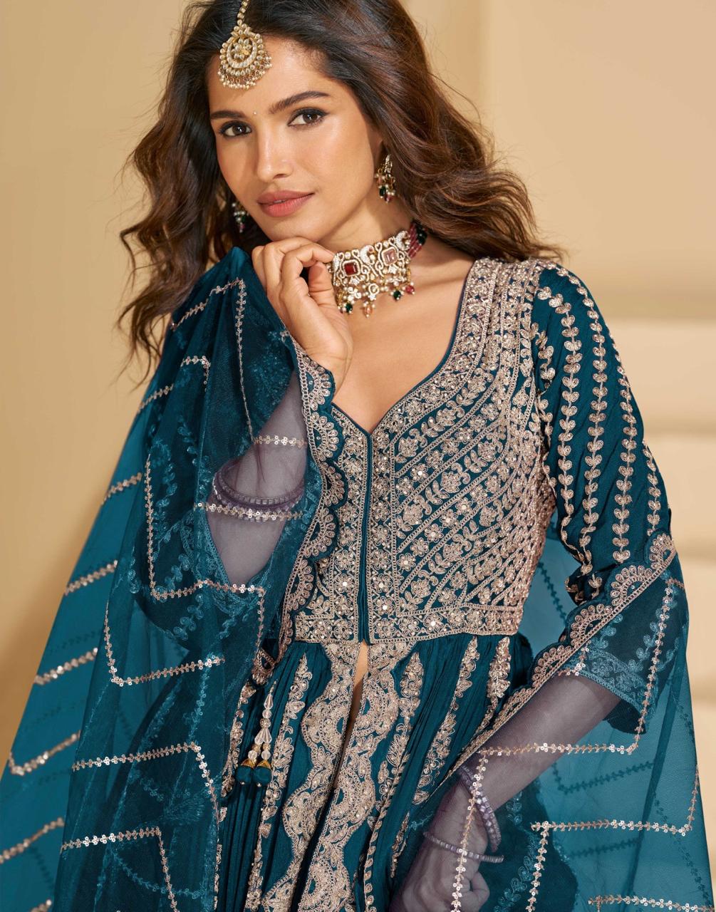 Chinon Silk Designer Embroidered Set