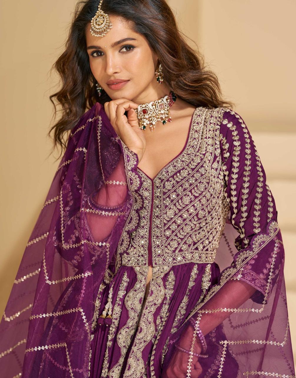 Chinon Silk Designer Embroidered Set