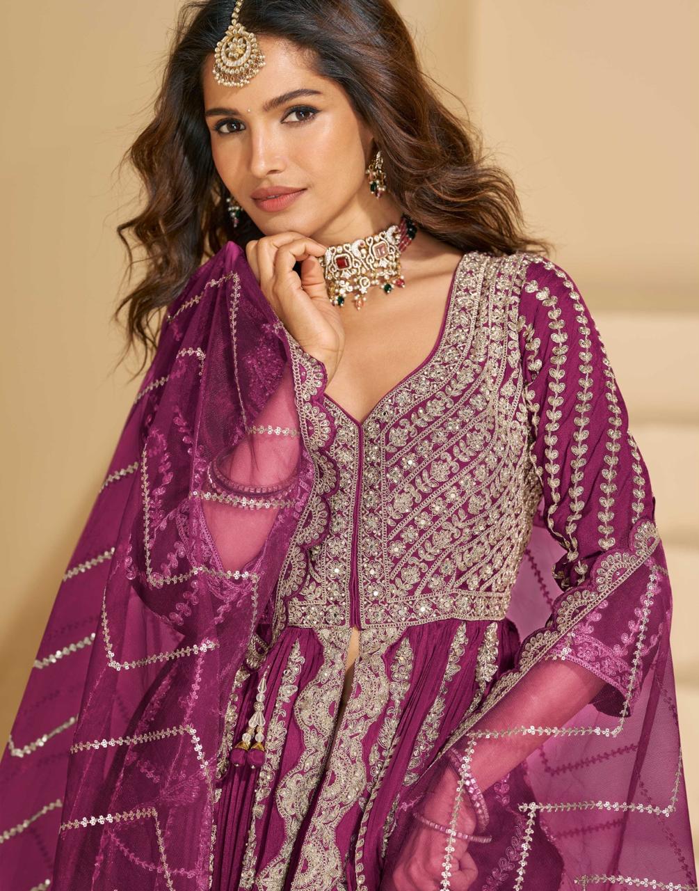 Chinon Silk Designer Embroidered Set