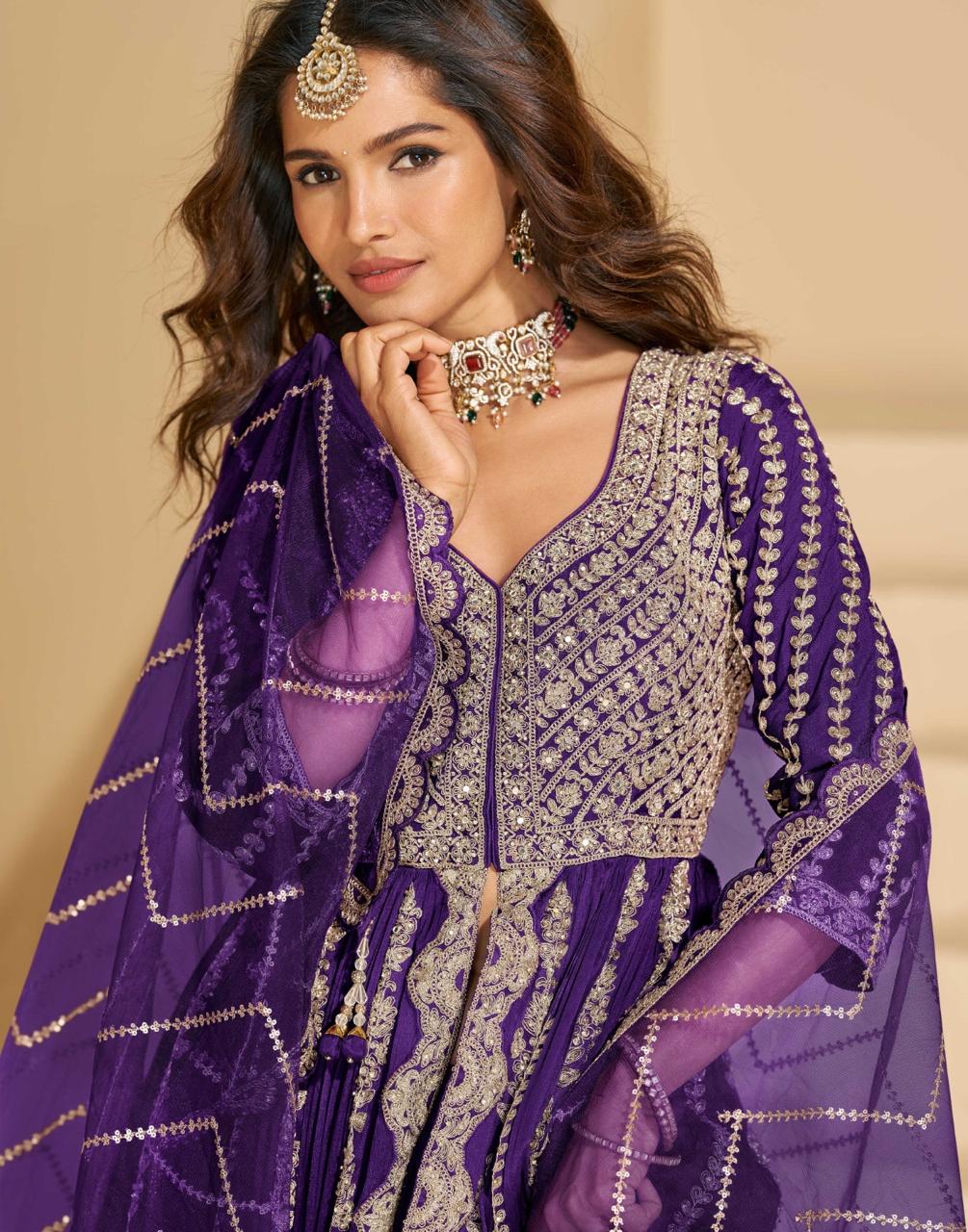 Chinon Silk Designer Embroidered Set