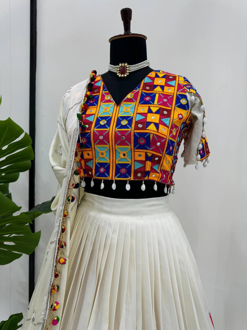 Festive Flair Mirror Work Lehenga Set