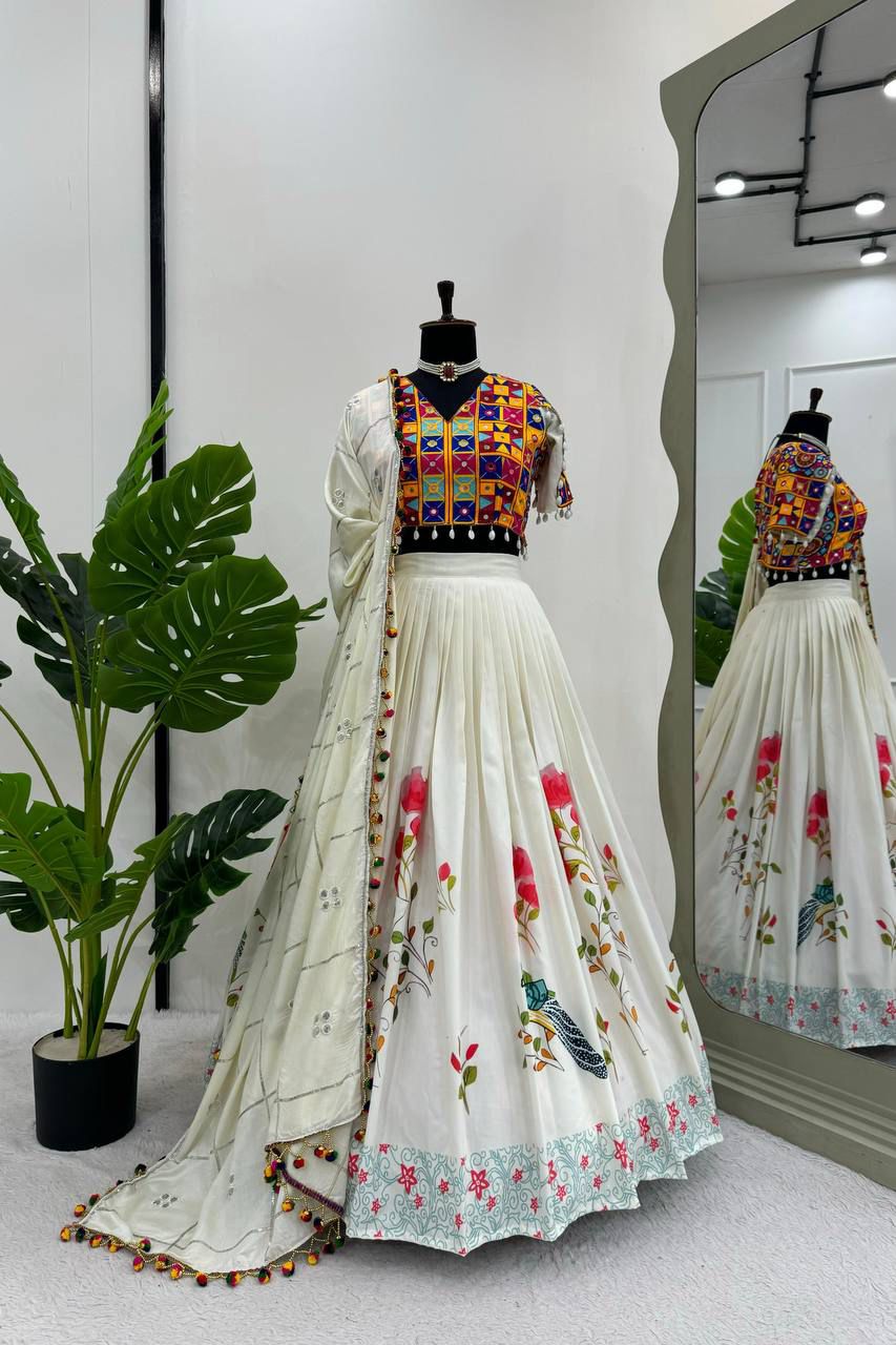 Festive Flair Mirror Work Lehenga Set