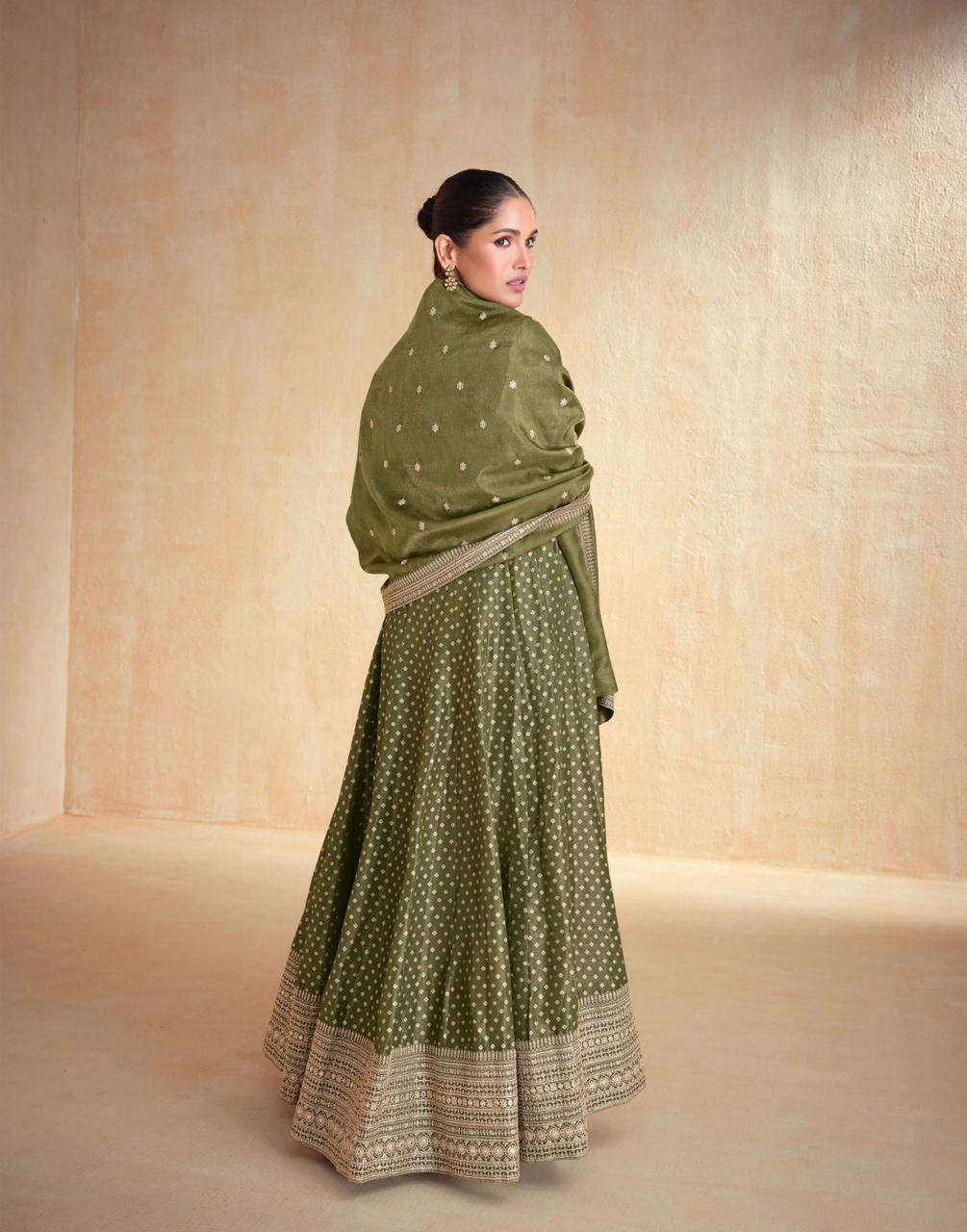 Embroidery Work Silk Gown With Dupatta