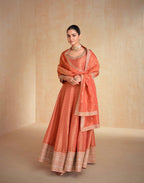 Embroidery Work Silk Gown With Dupatta