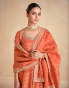 Embroidery Work Silk Gown With Dupatta