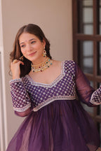 Elegant Floral Cosmos Print Lehenga Set with Embroidered Peplum Top