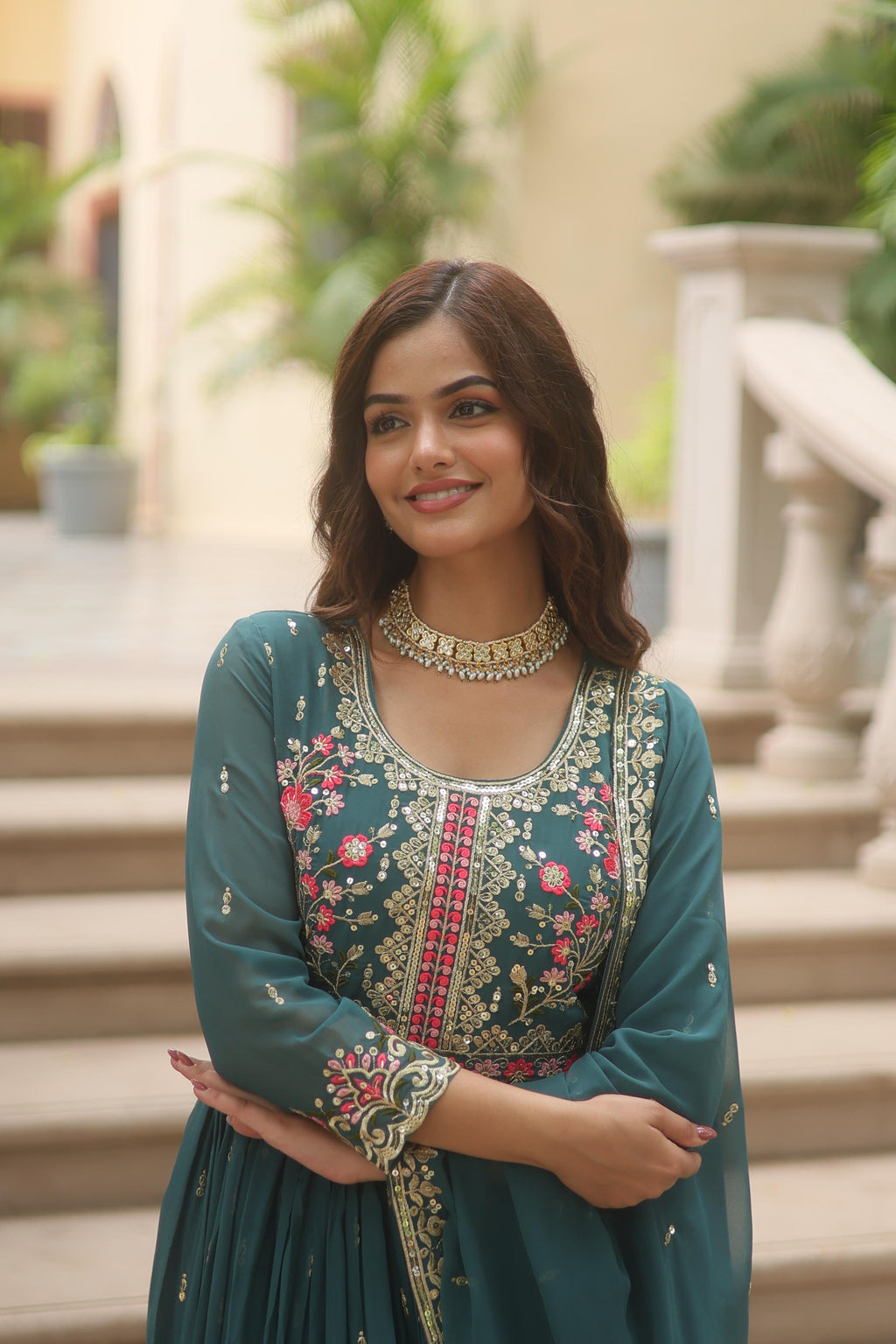 Embroidered Top Sharara Set