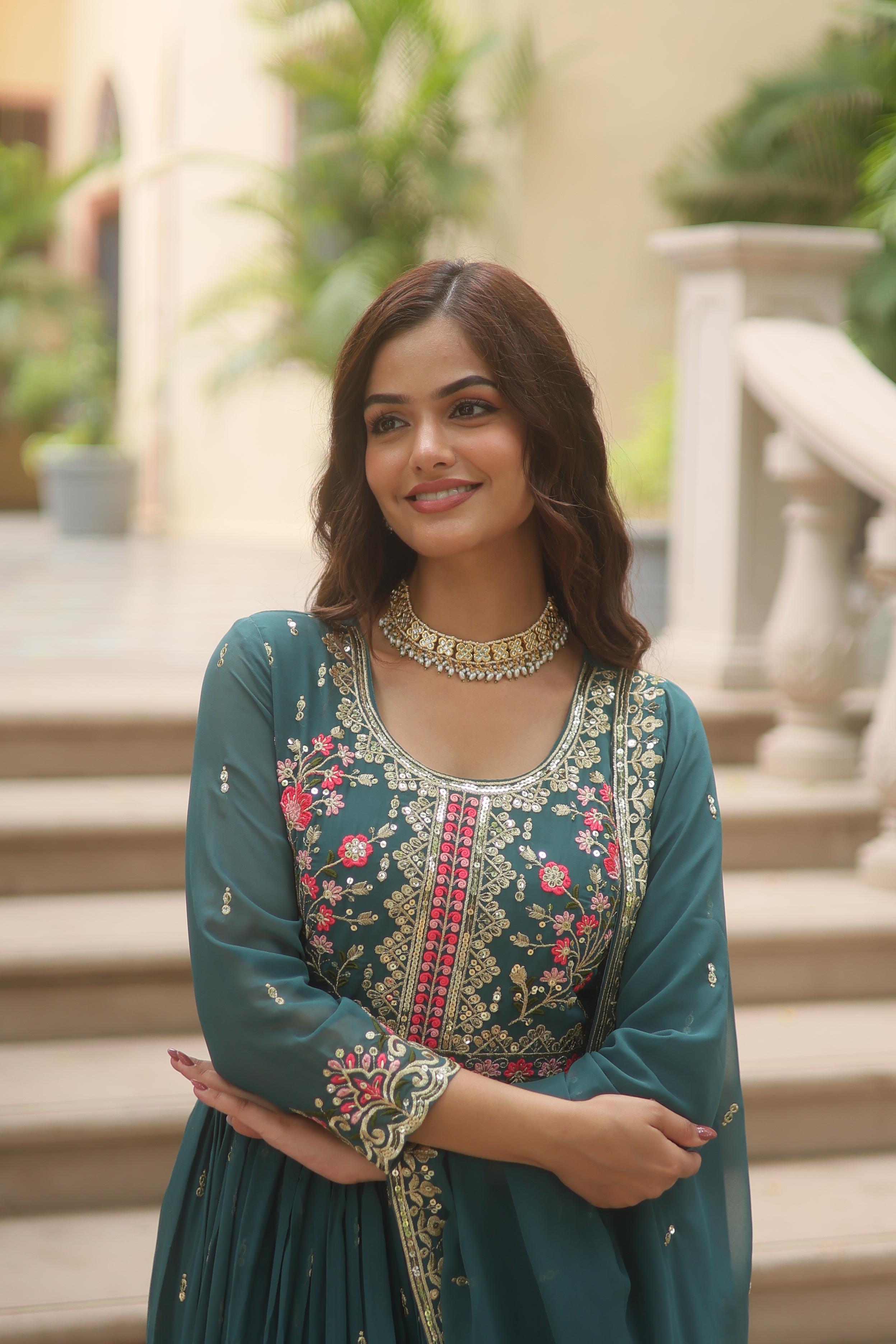 Embroidered Top Sharara Set