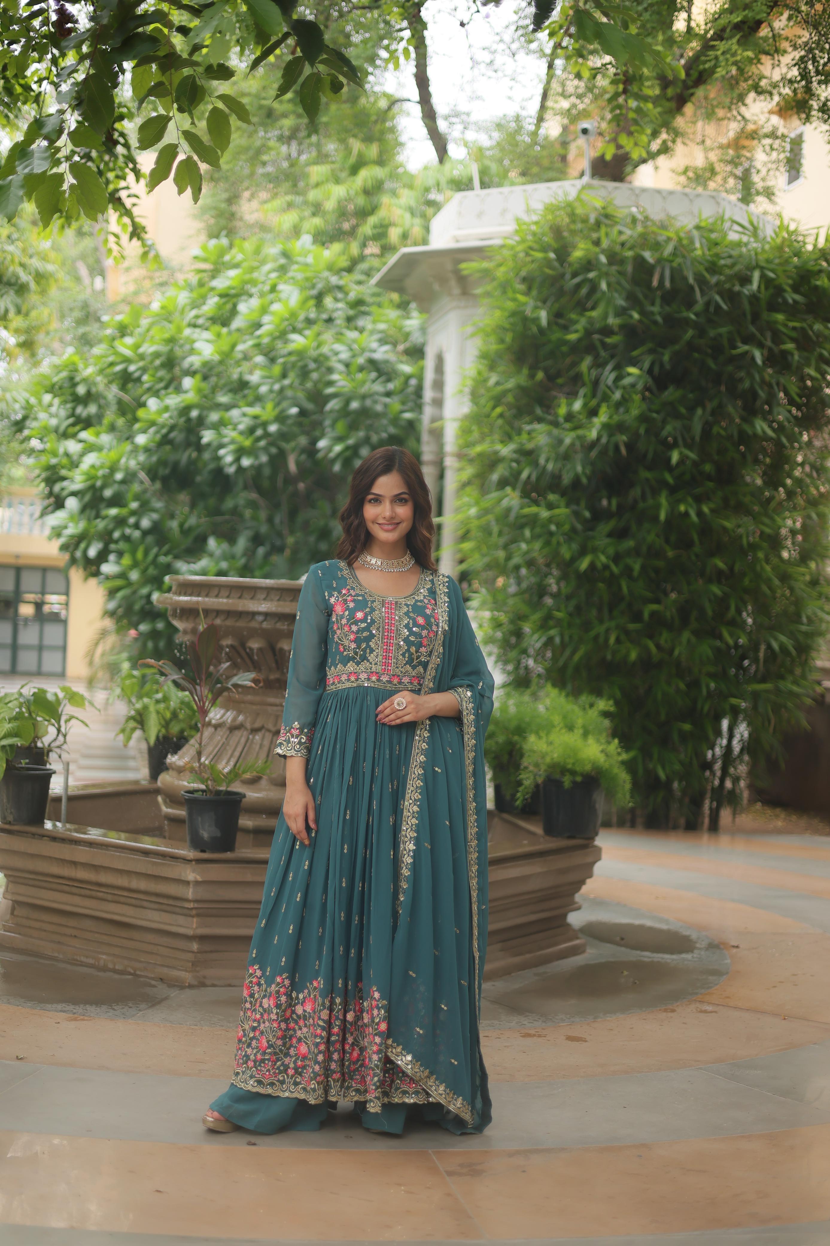 Embroidered Top Sharara Set