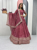 Gold Crush Embroidered Lehenga Choli with Dupatta