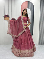 Gold Crush Embroidered Lehenga Choli with Dupatta