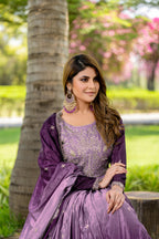 Chinon Embroidered Gown with Dupatta