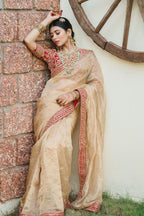 Designer Jimmy Choo Saree with Zari Work