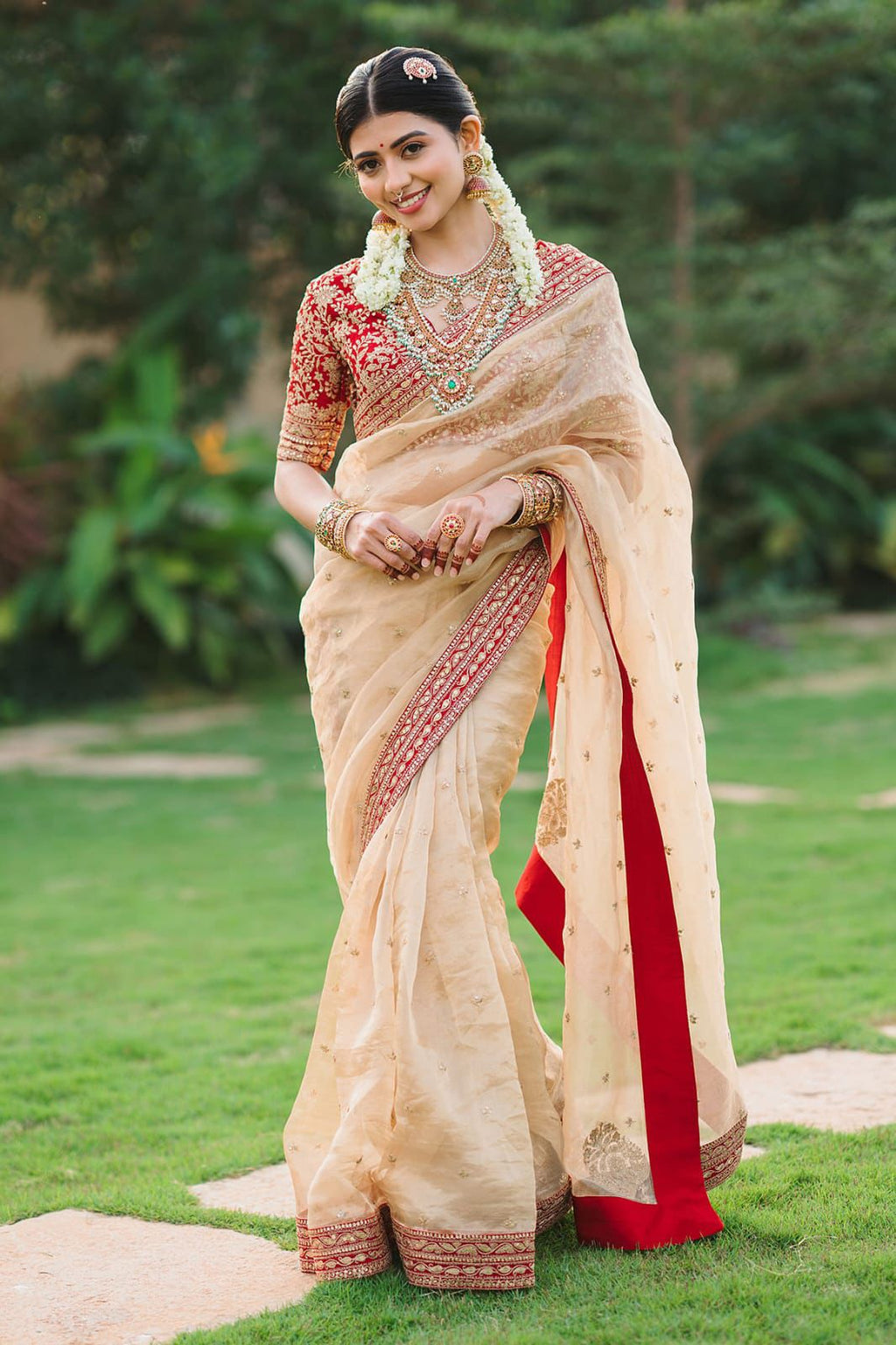 Designer Jimmy Choo Saree with Zari Work