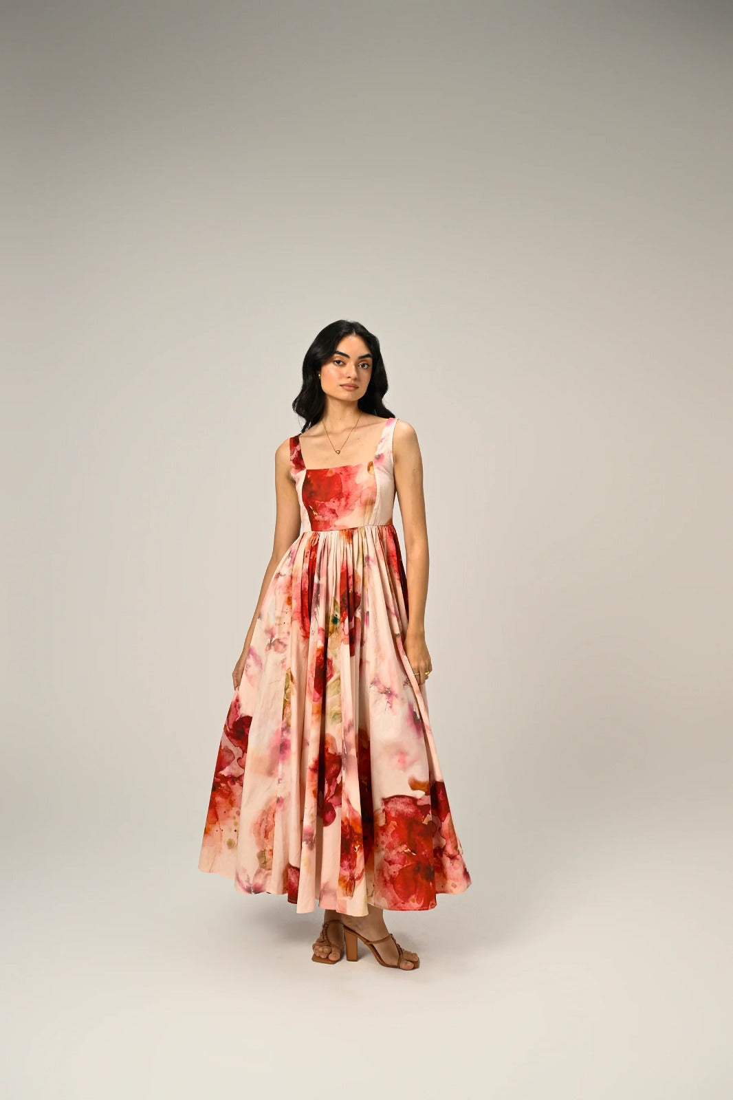 Floral Organza Sleeveless Dress