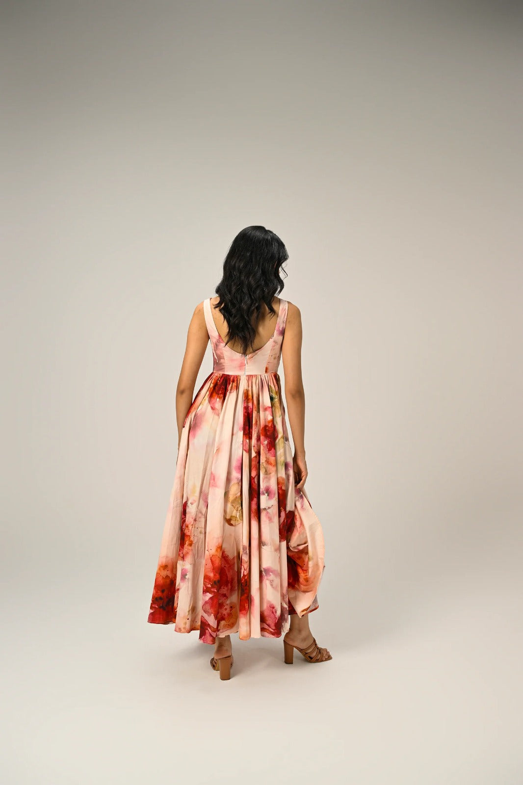 Floral Organza Sleeveless Dress
