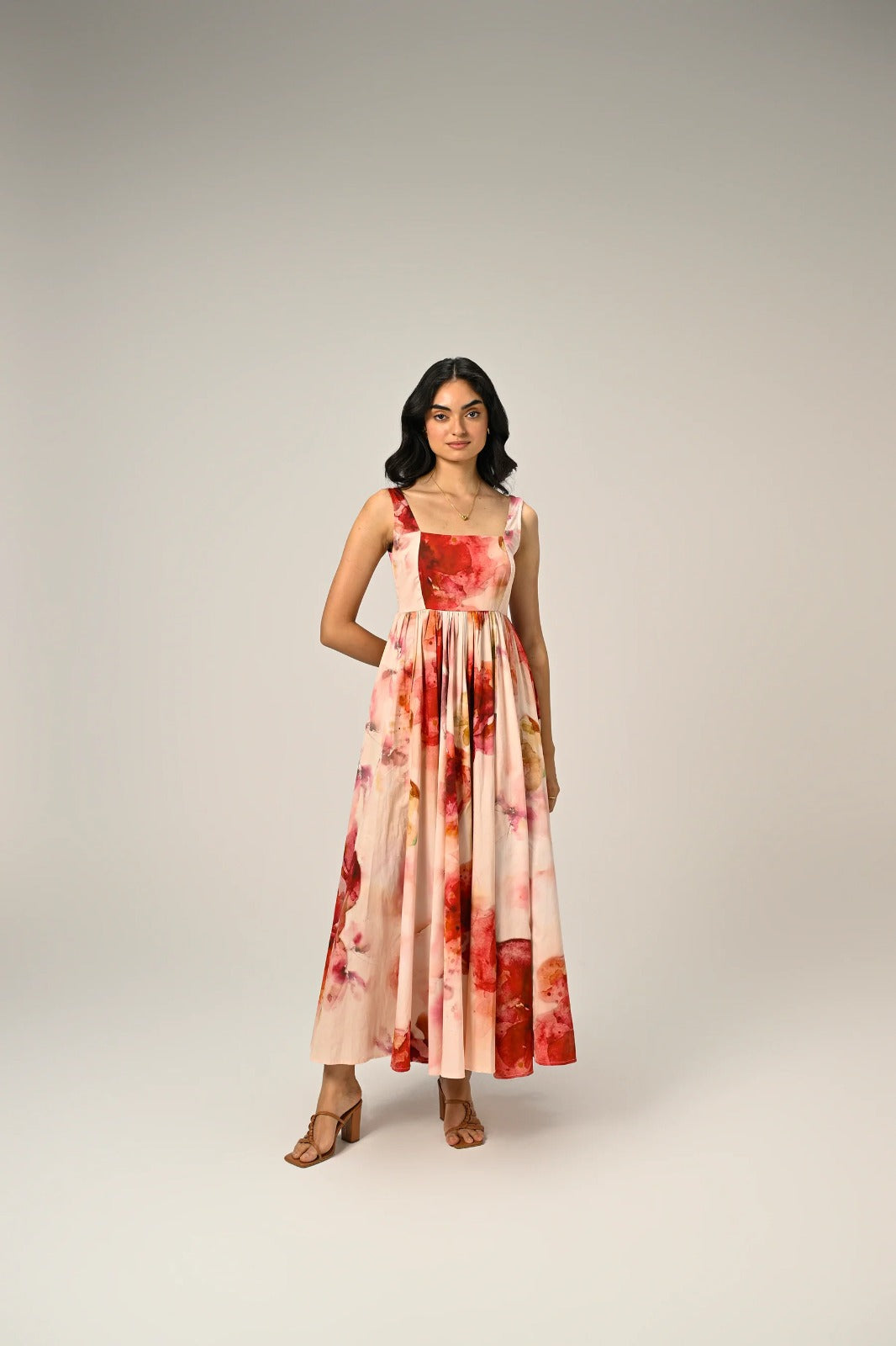 Floral Organza Sleeveless Dress
