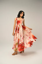 Floral Organza Sleeveless Dress